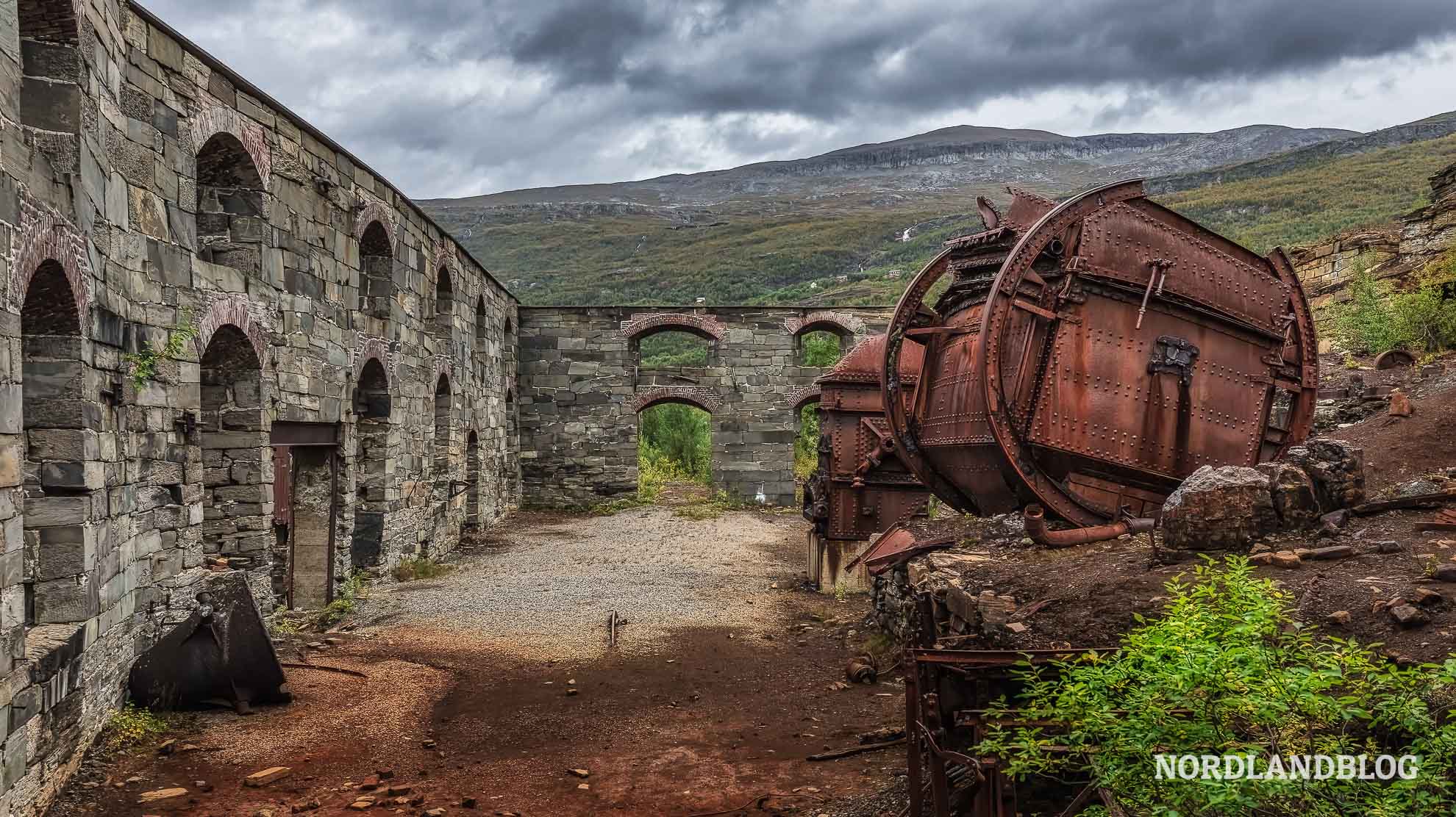 Ruine Schmelthytte Sulitjelma Helgeland Norwegen