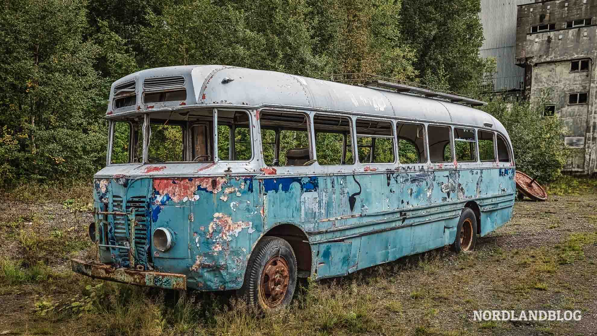 Schichtbus Bergwerk Sulitjelma Helgeland Norwegen
