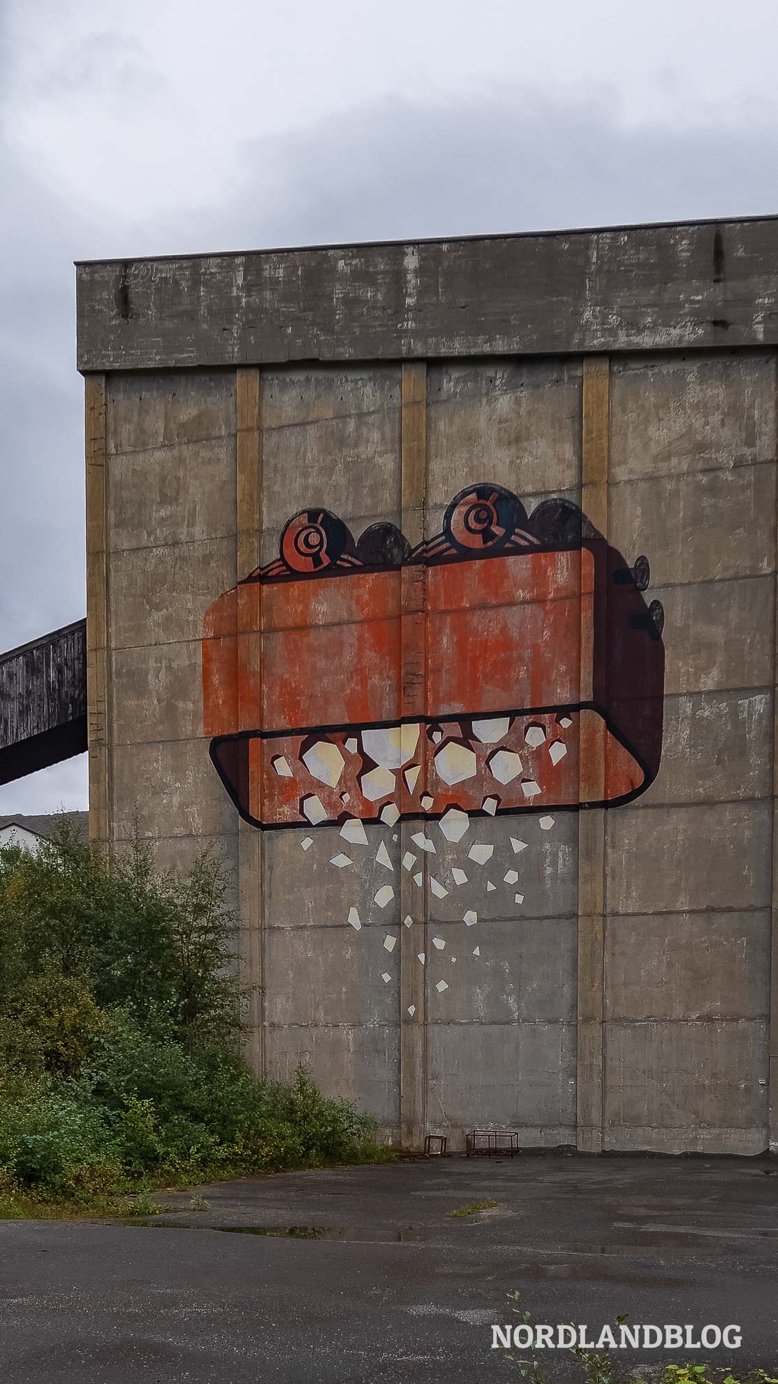 Streetart Grubenbahn Waggon Sulitjelma Helgeland Norwegen
