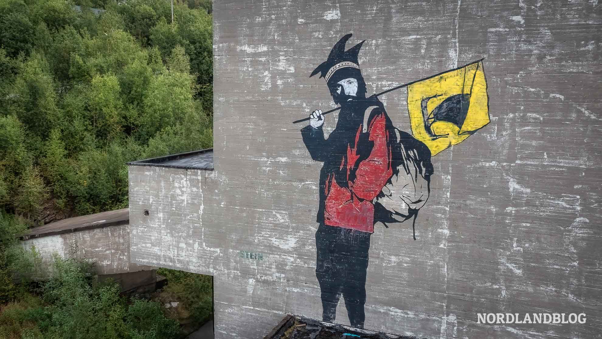 Streetart Same Bergwerk Sulitjelma Helgeland Norwegen