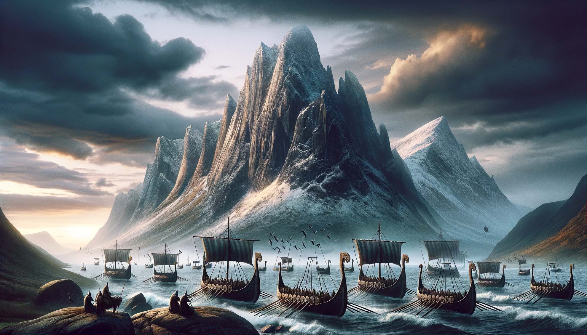 Wikingerschiffe vor der Helgelandskysten - Sage Helgeland Legende