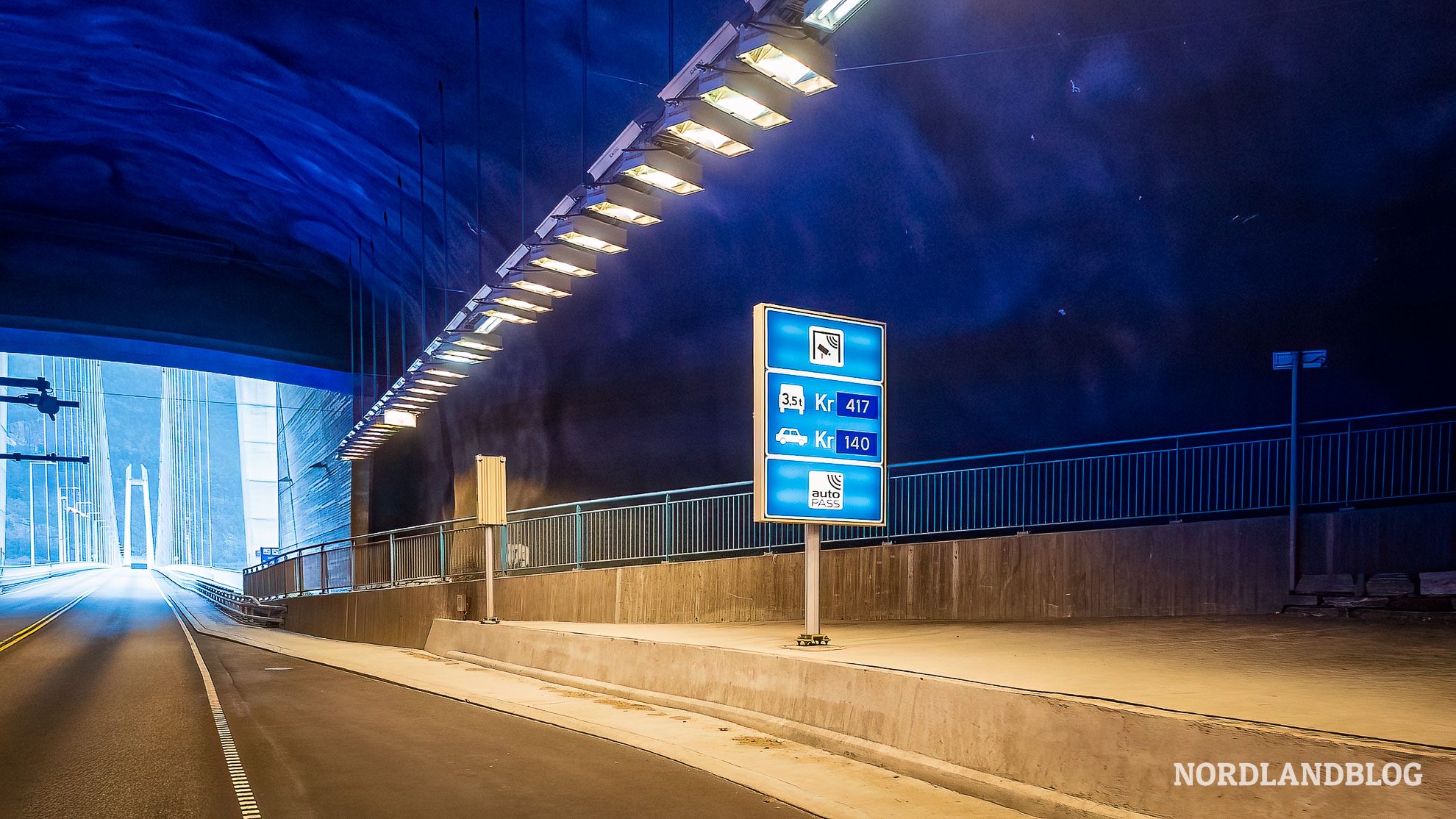 Maut in Norwegen Schild Hardangerfjord