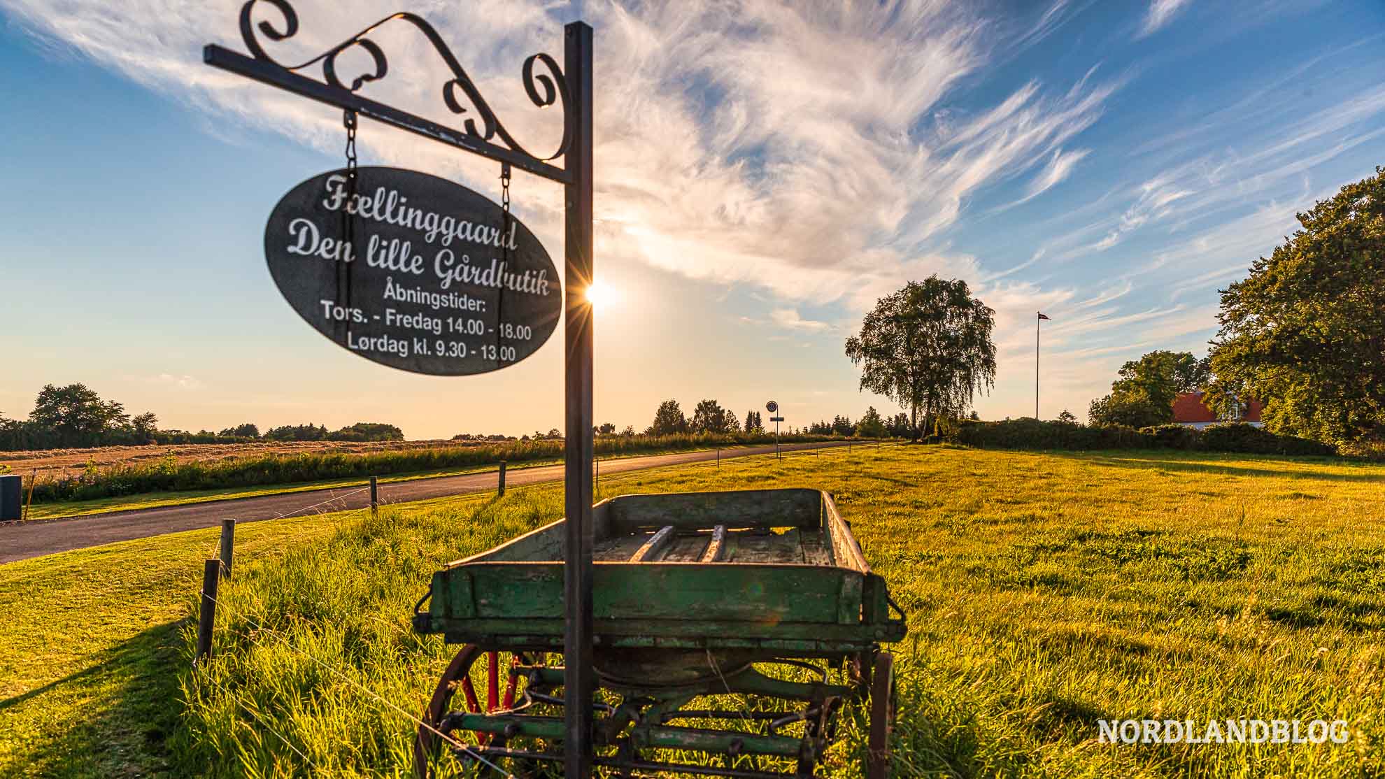 Abendstimmung Bauernhof Faellinggaard Fyn Pintrip Stellplatz Dänemark Danmark