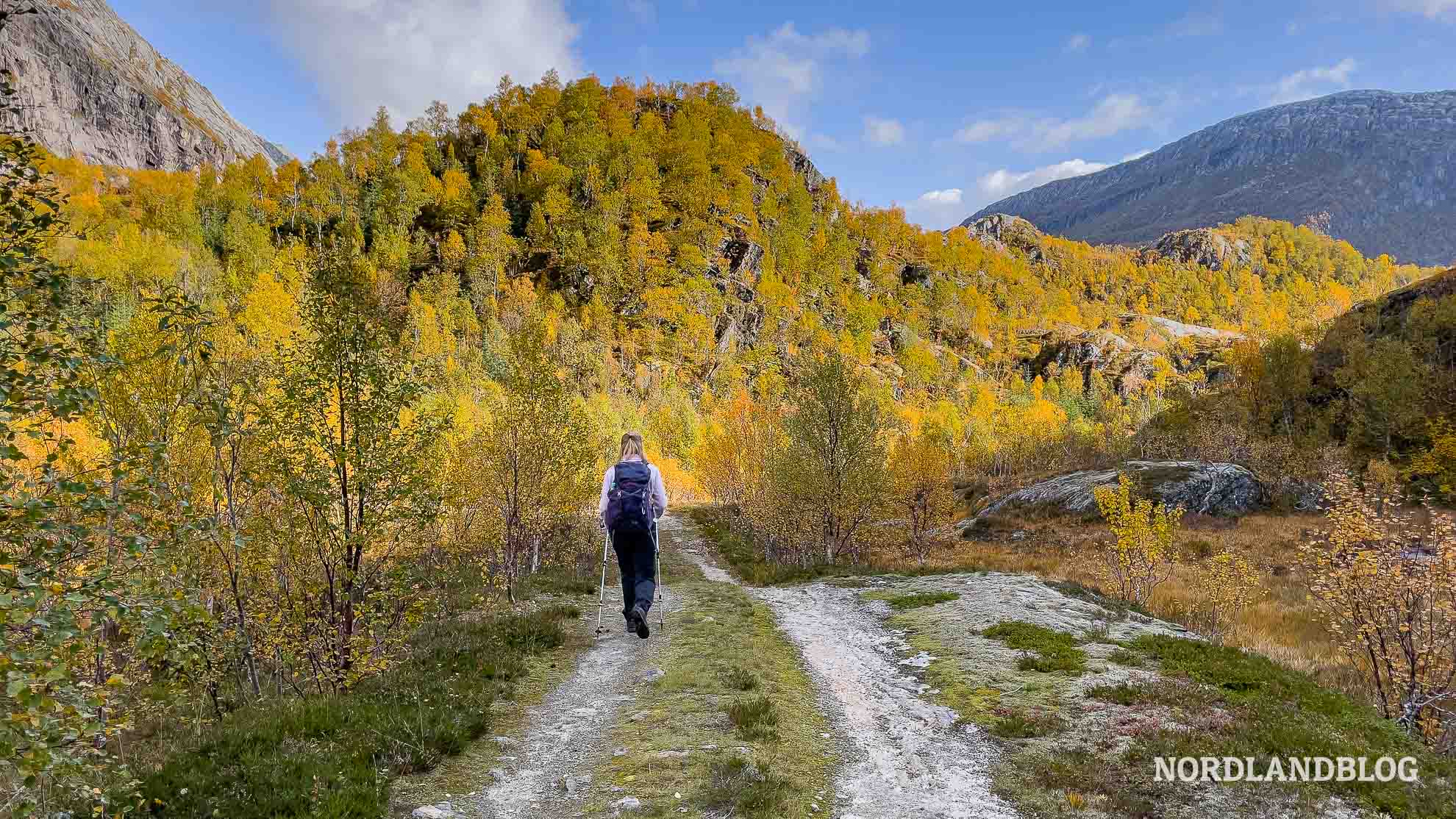 Anfang Wanderung Seiskallafjellet Helgeland