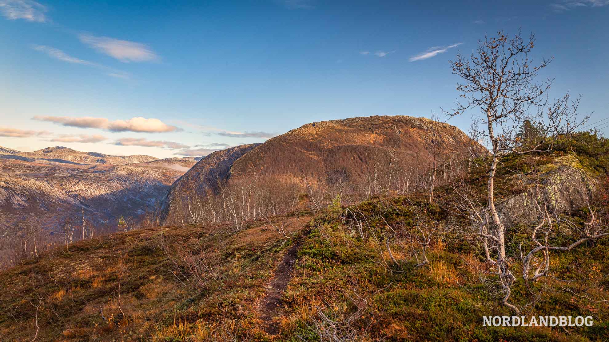 Hochplateau auf der Wanderung zum Litlverivassforsen, Rago Nationalpark