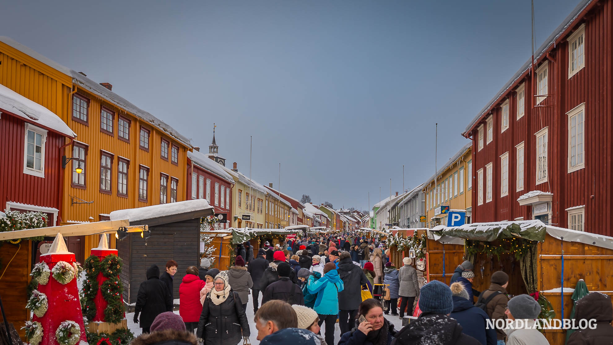 Buden Weihnachtsmarkt Roros Norwegen