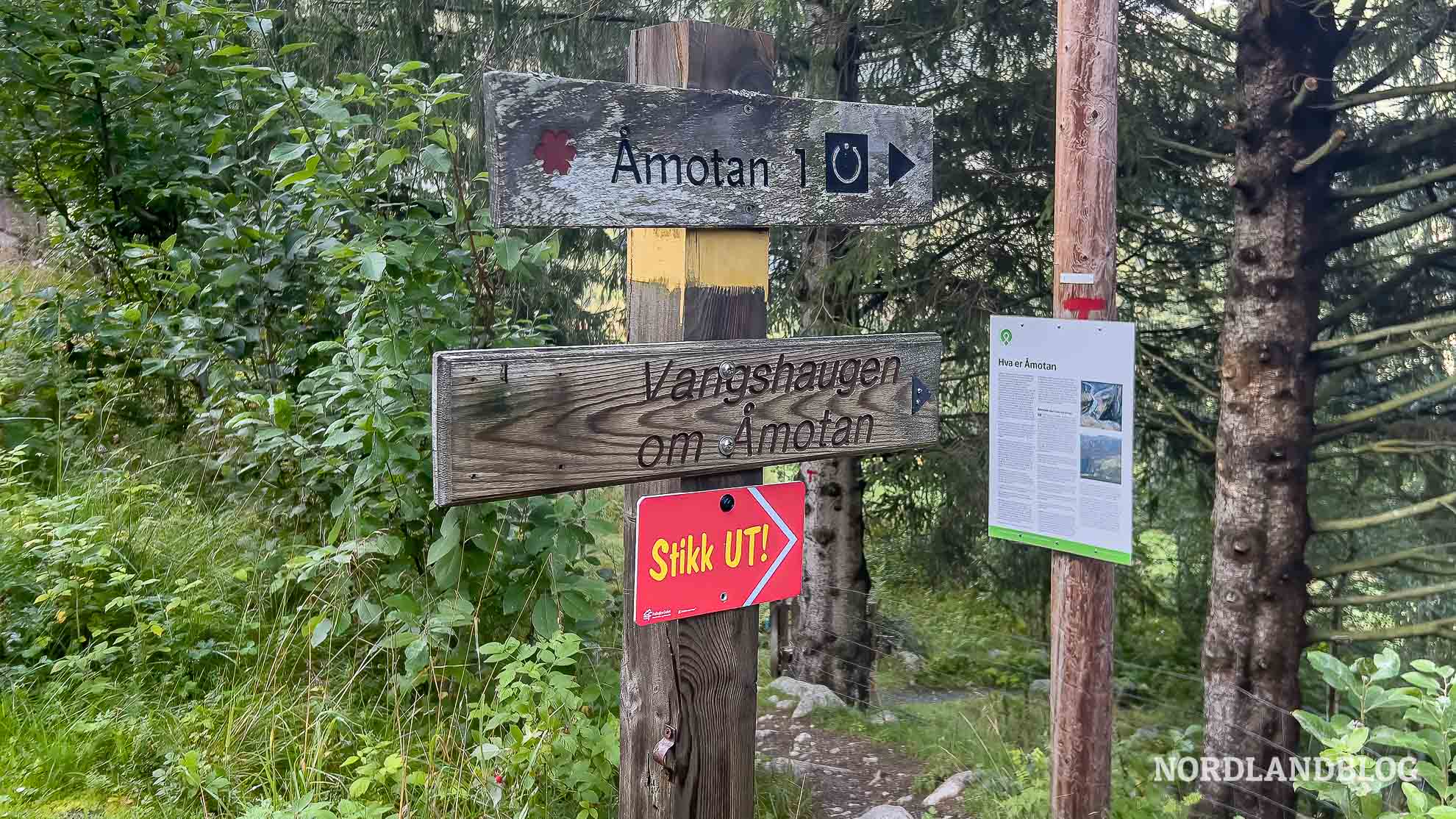 Beginn der Wanderung Amotan Wasserfall Norwegen