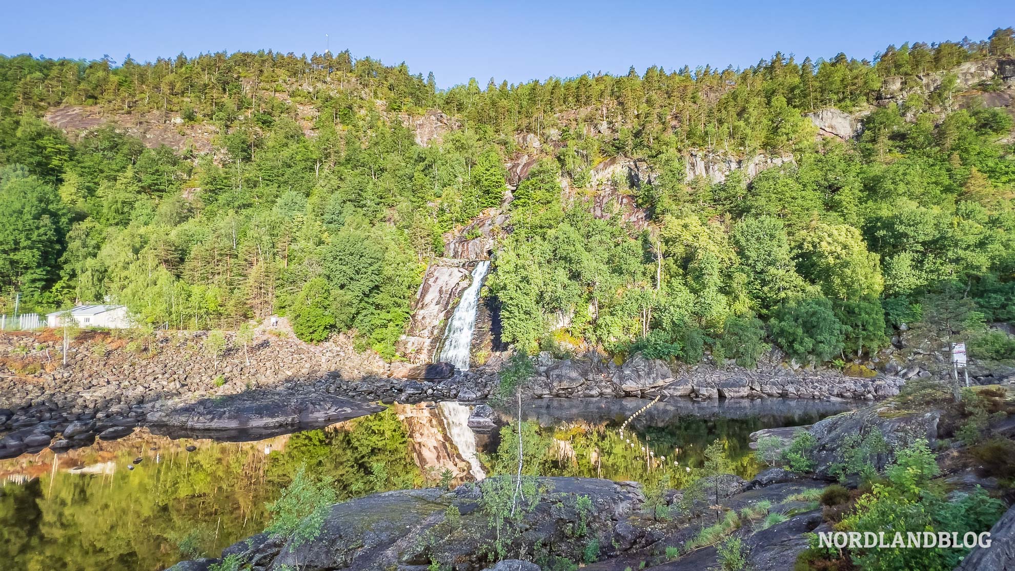 Wasserfall Steinsfossen Vennesla Norwegen