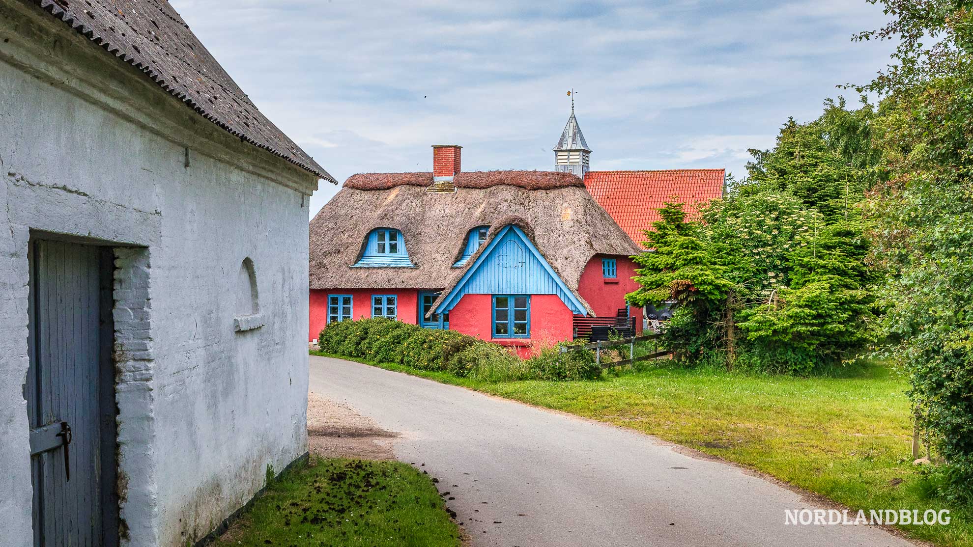 Dorf und Haeuser Insel Aaro Daenemark