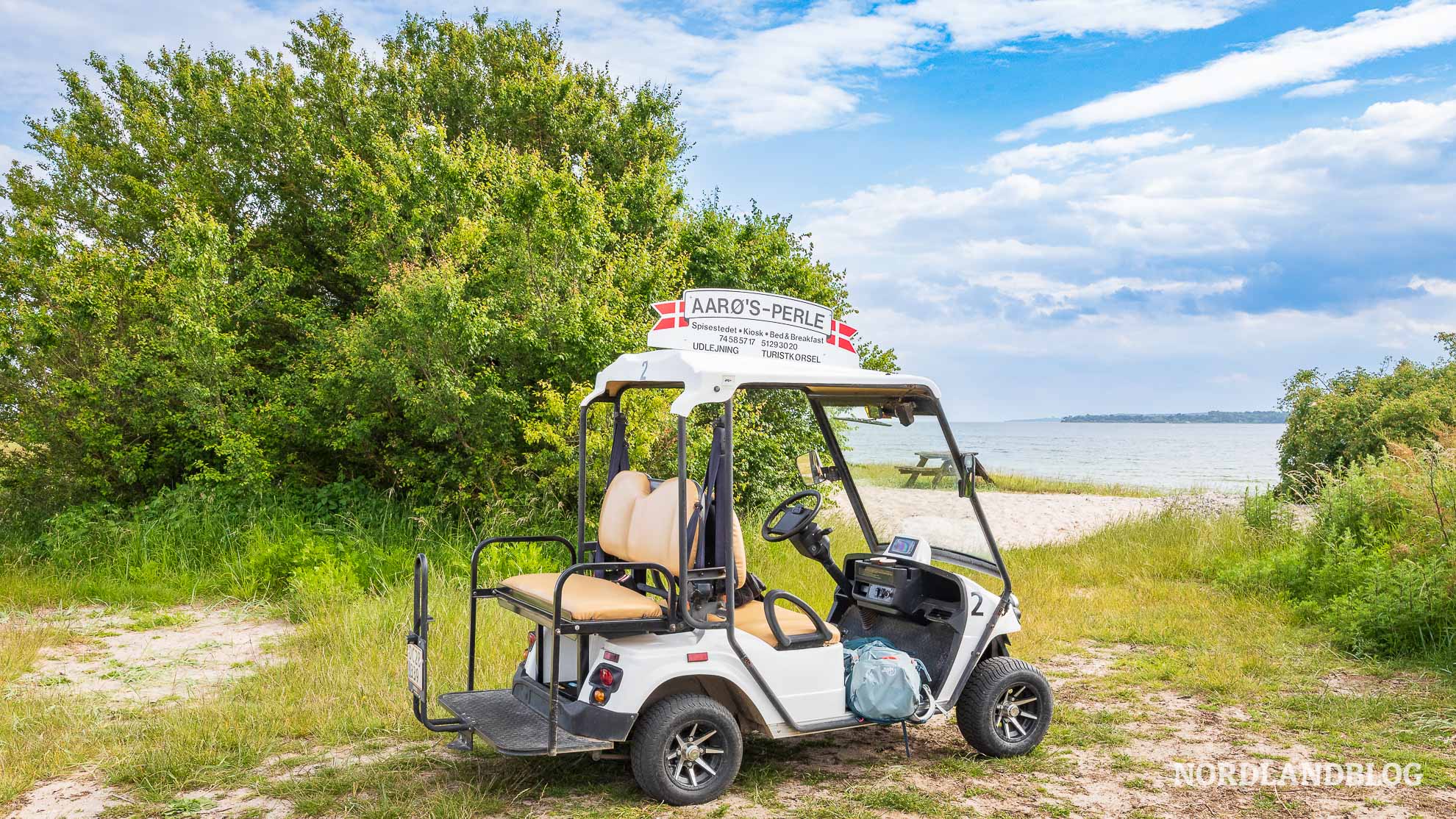 Strand Golfcar Insel Aaro Daenemark