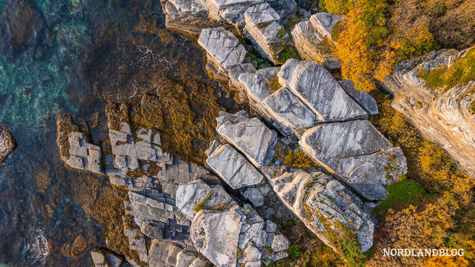 Drohne Blick von oben Simaskaret Kjaes Finnmark Porsanger Norwegen