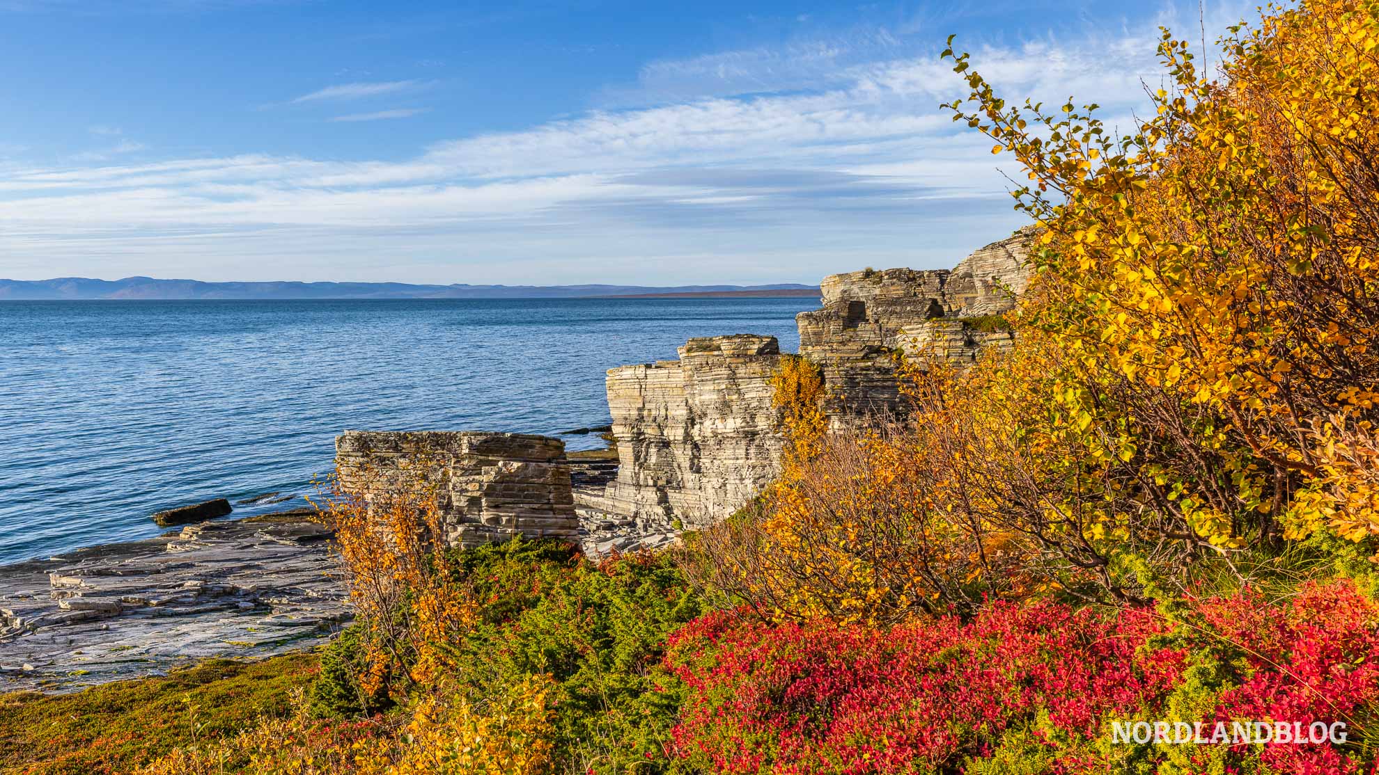 Herbstfarben Simaskaret Kjaes Finnmark Porsanger Norwegen