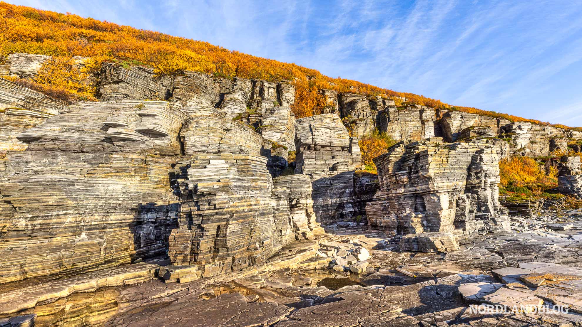 Uferweg Simaskaret Kjaes Finnmark Porsanger Norwegen