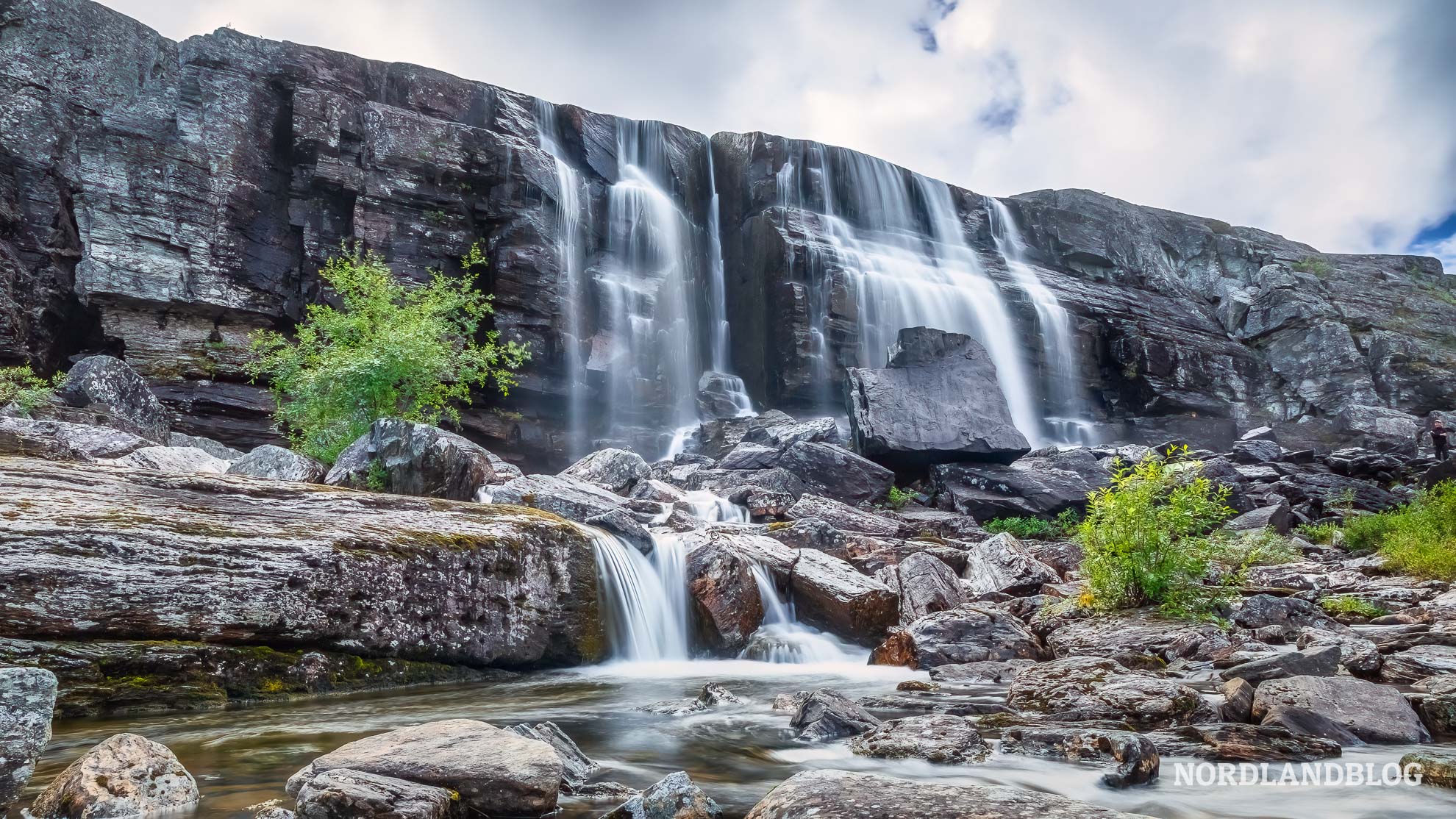 Wasserfall Orvvosfossen Alta Finnmark Nordnorwegen