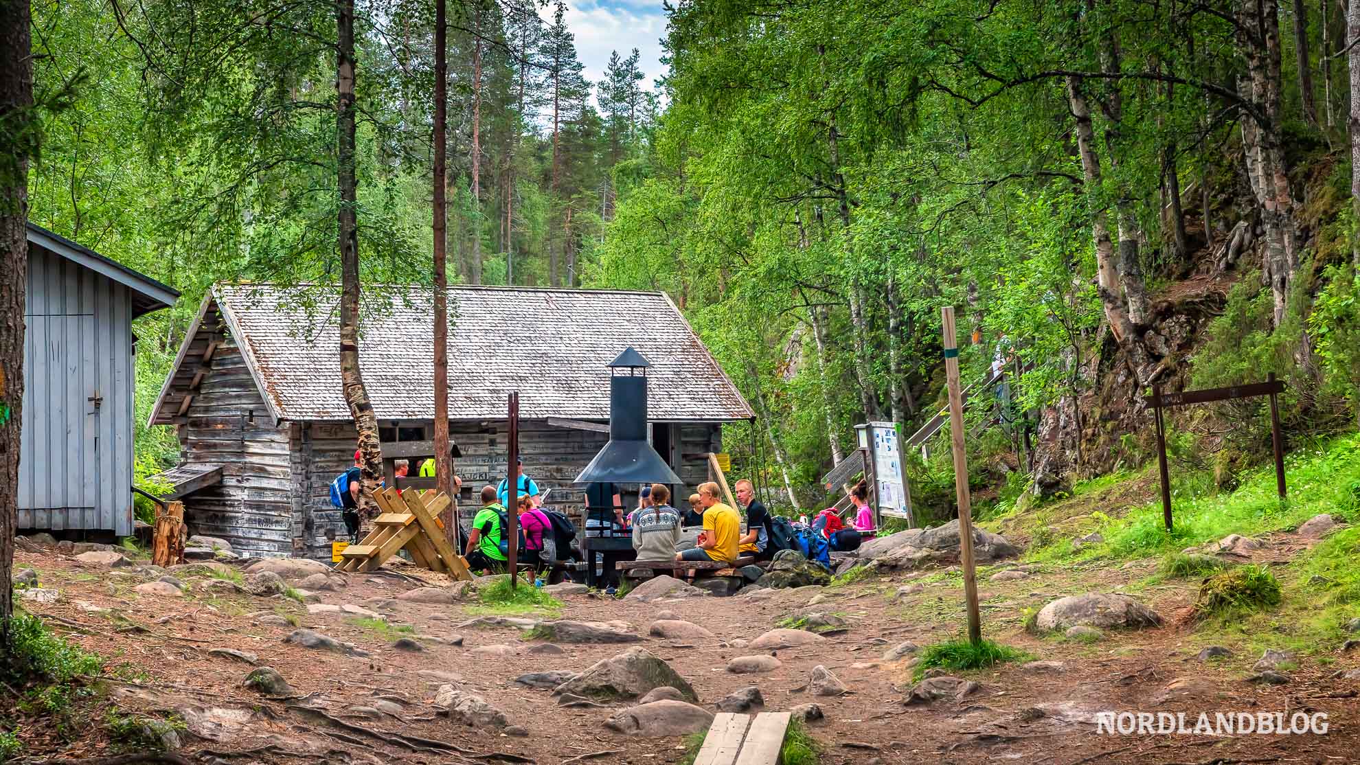 Feuerstelle Wassermühle Kleine Bärenrunde Finnland