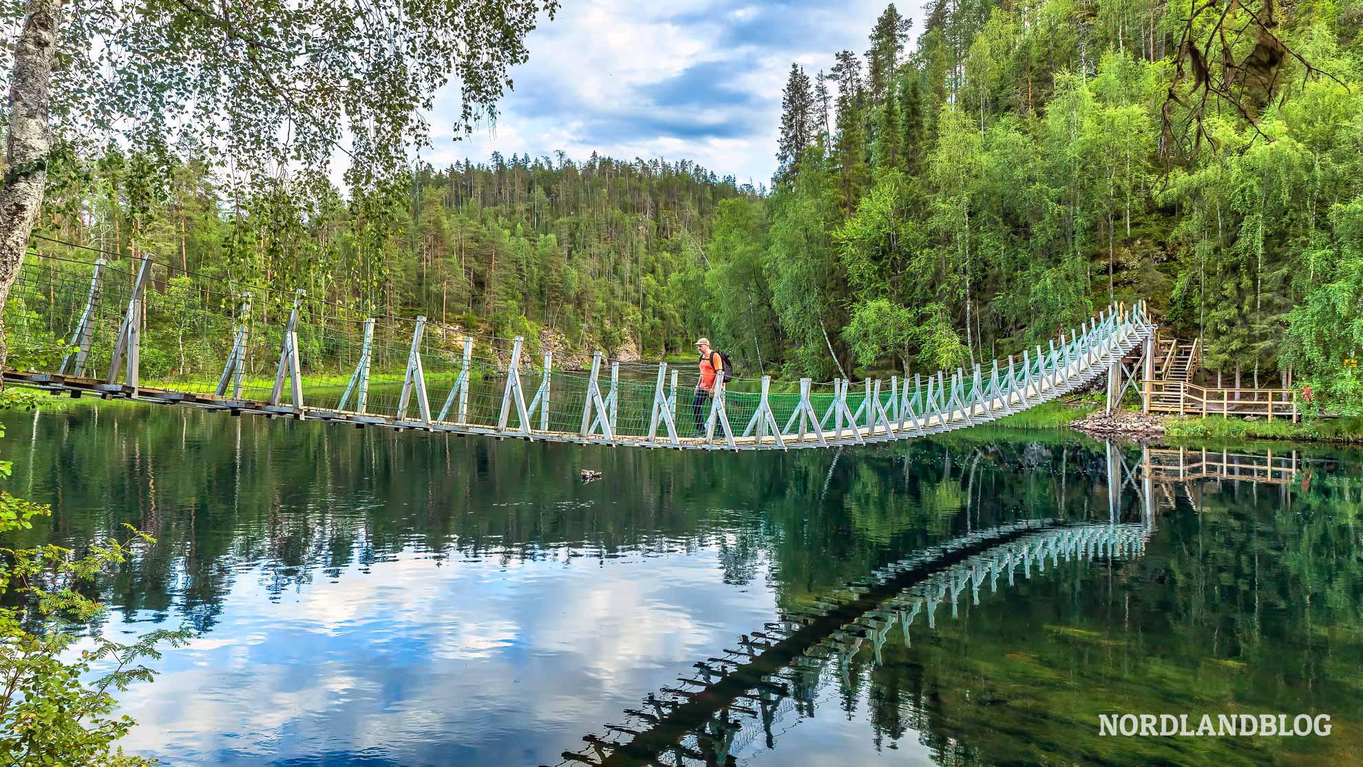 Hängberücke Harrisuvanto Kleine Bärenrunde Finnland