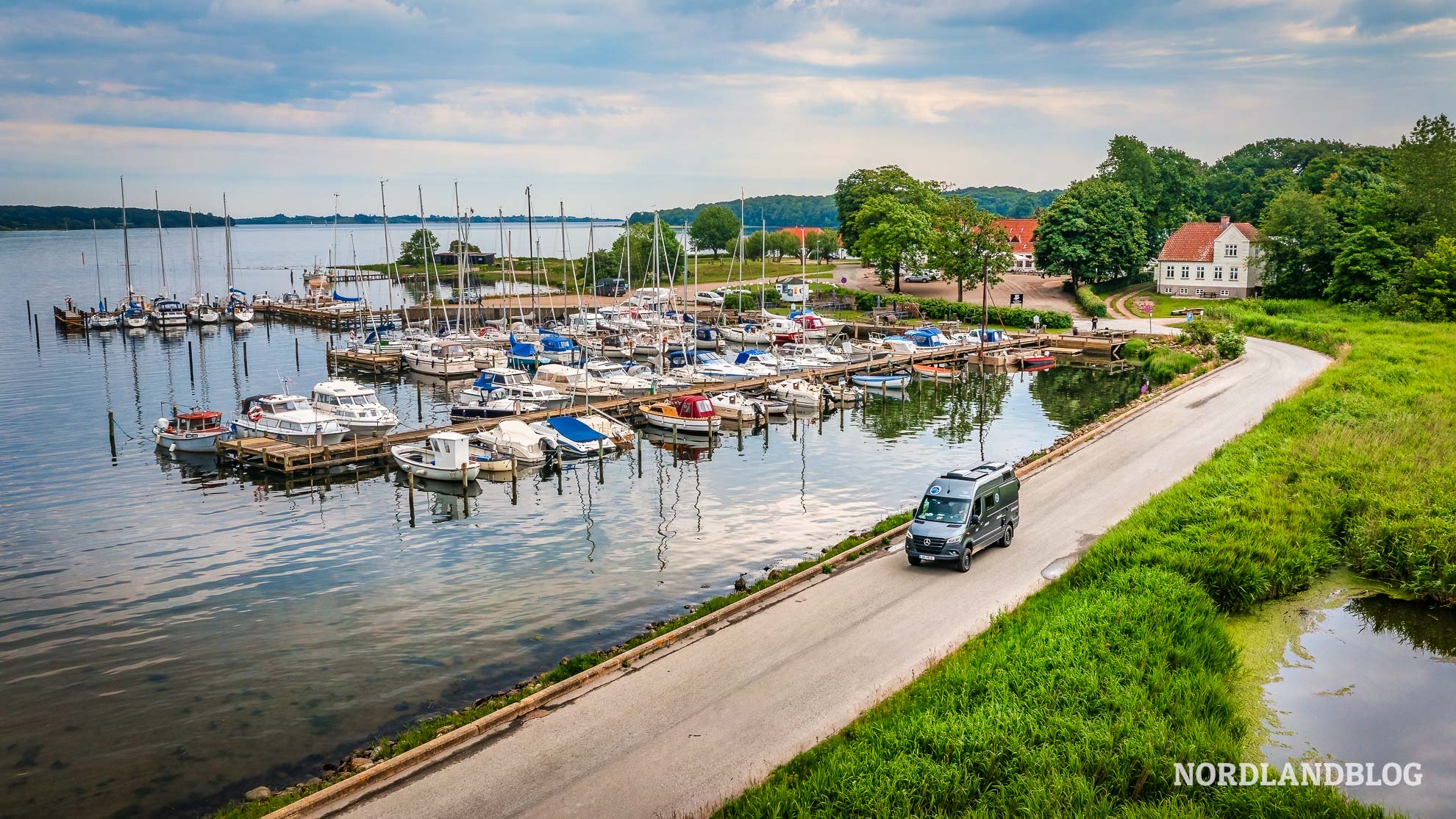 Hafen von Kalvo, Wohnmobilreise in Sueddaenemark