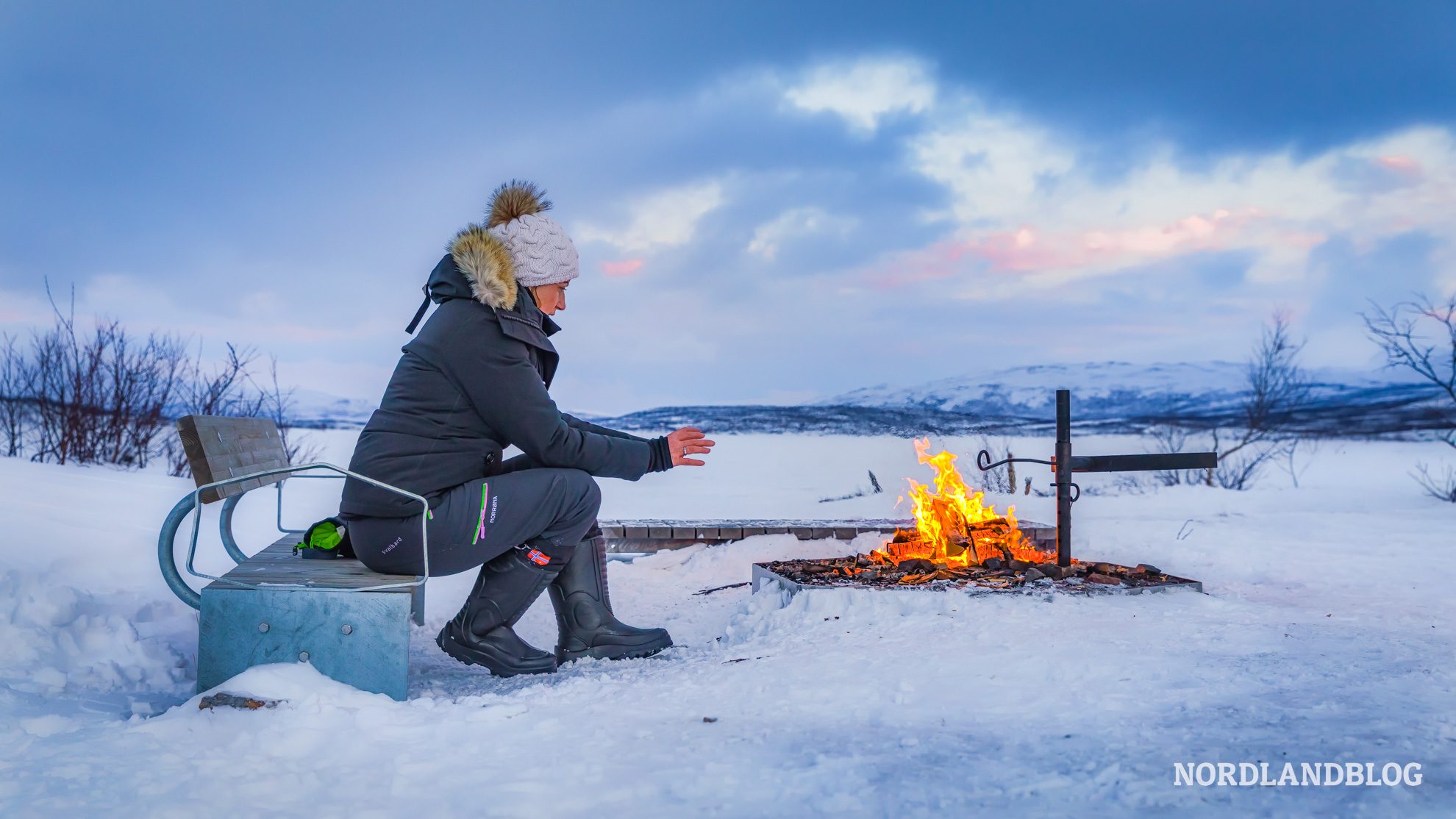 Lagerfeuer Abisko Winterziele Skandinavien Schweden