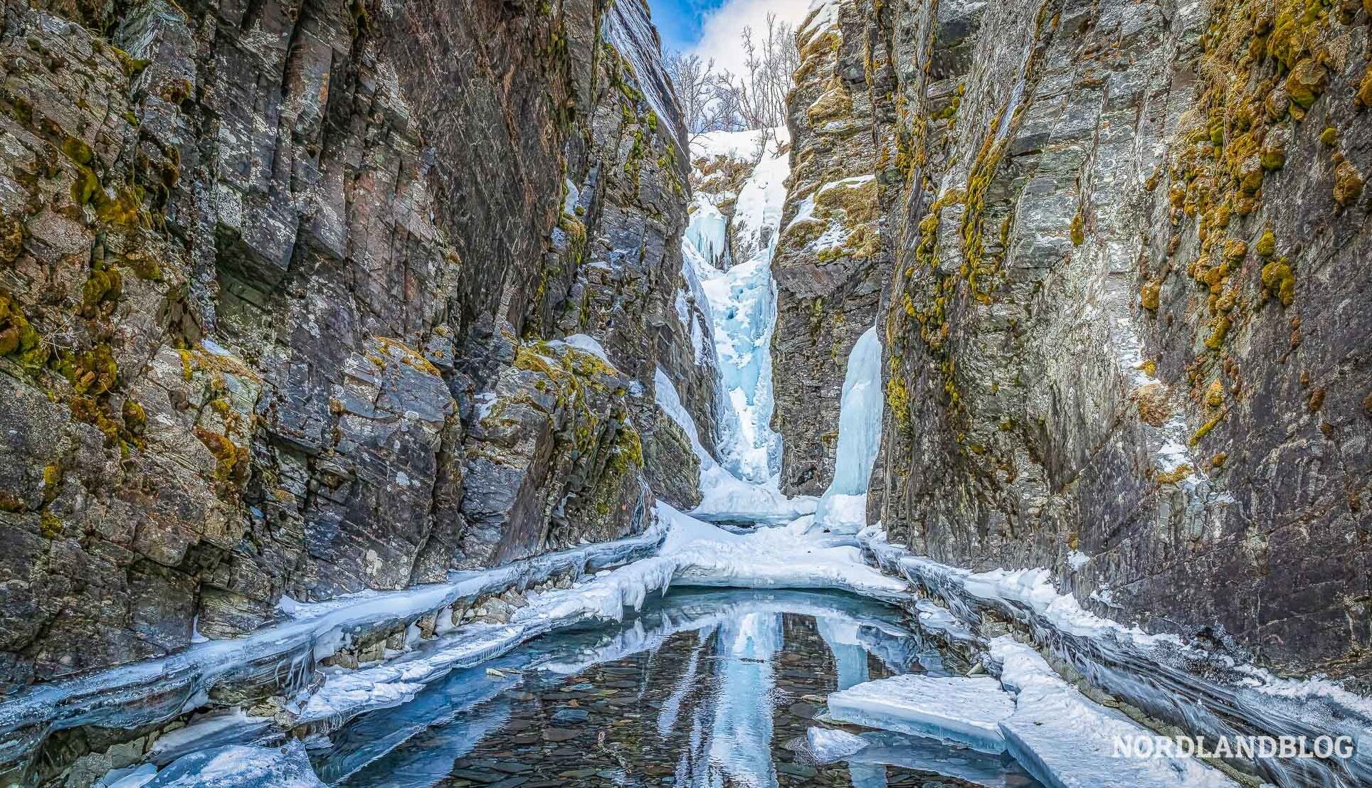 Silverfallet Abisko - Winterziele in Skandinavien mit Wohnmobil