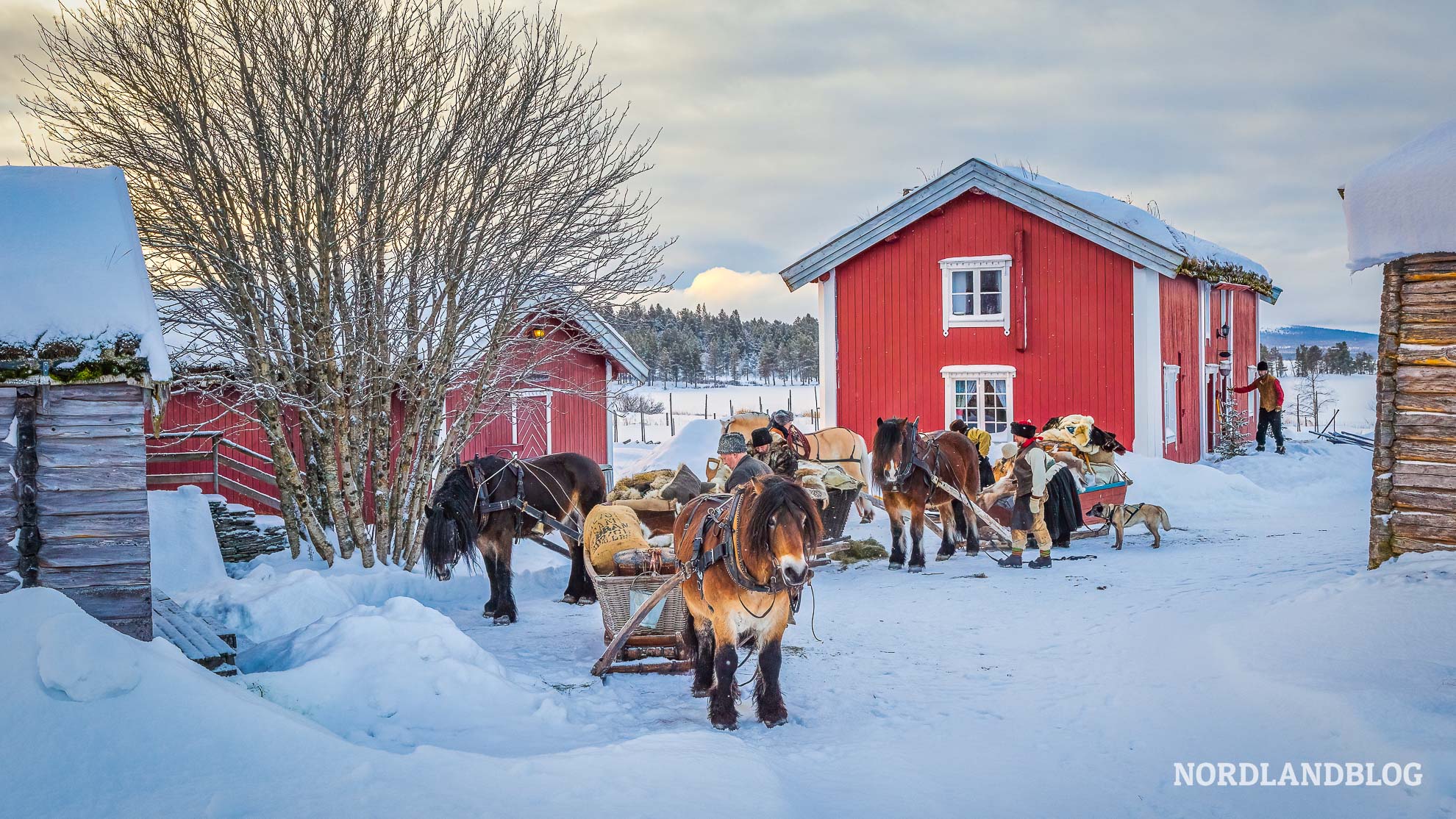 Alter Bauernhof, Wintermarkt in Roros