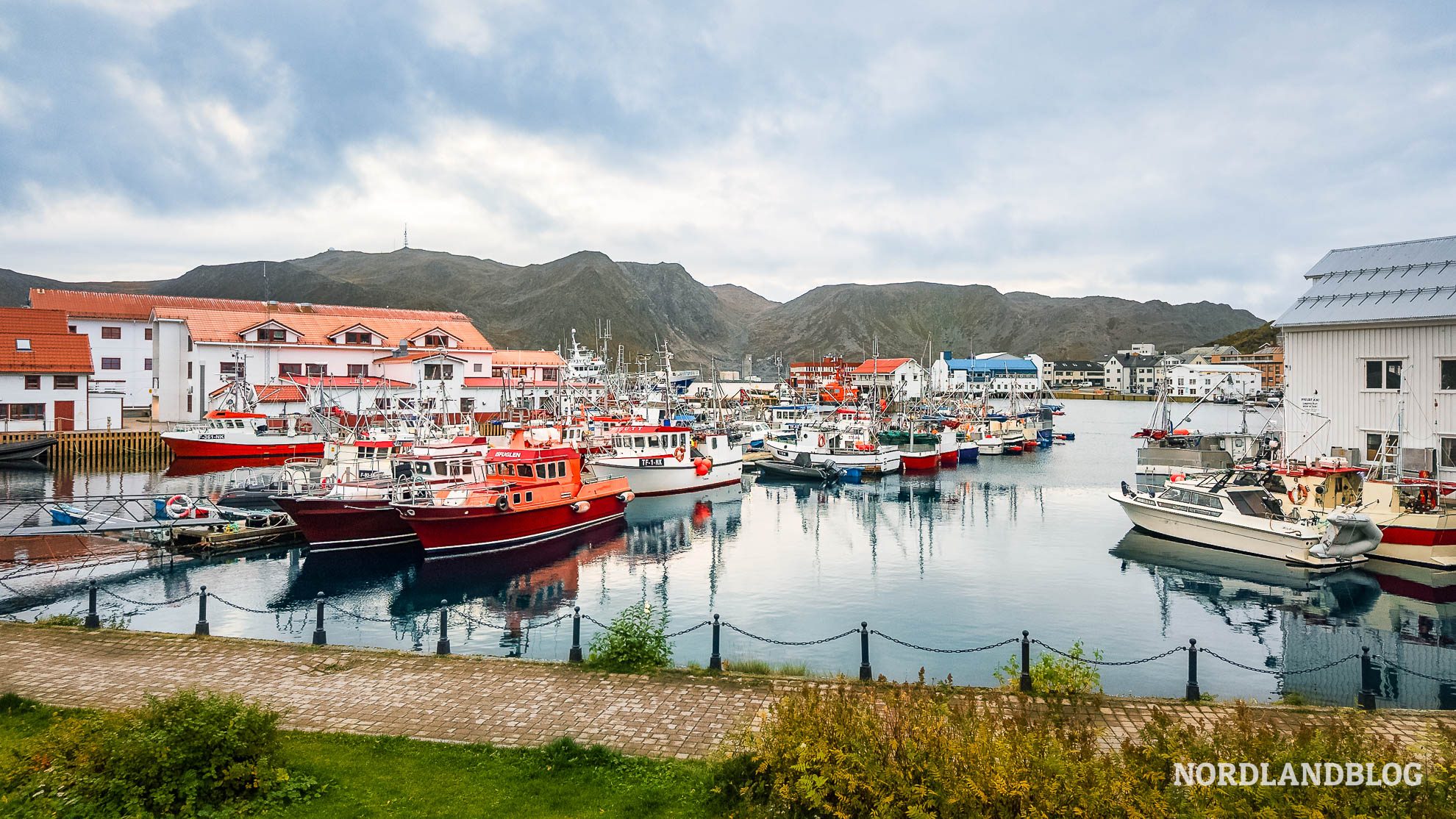 Herbsttag Hafen Honningsvag Nordkap Kommune Norwegen