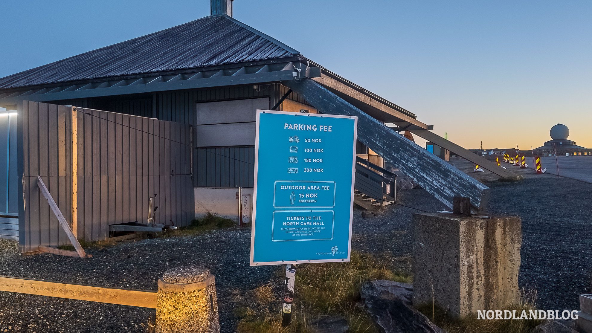 Parkplatzschild Nordkap 2026