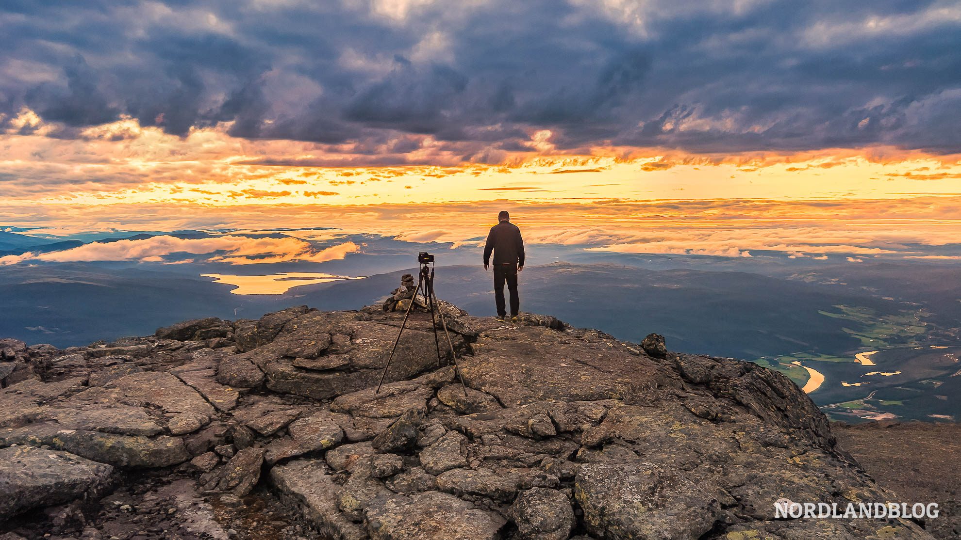 Dramatischen Wolken Tronfjellet Norwegen
