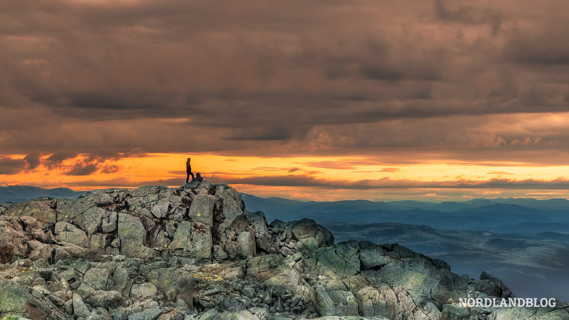 Sonnenuntergang Tronfjell Norwegen