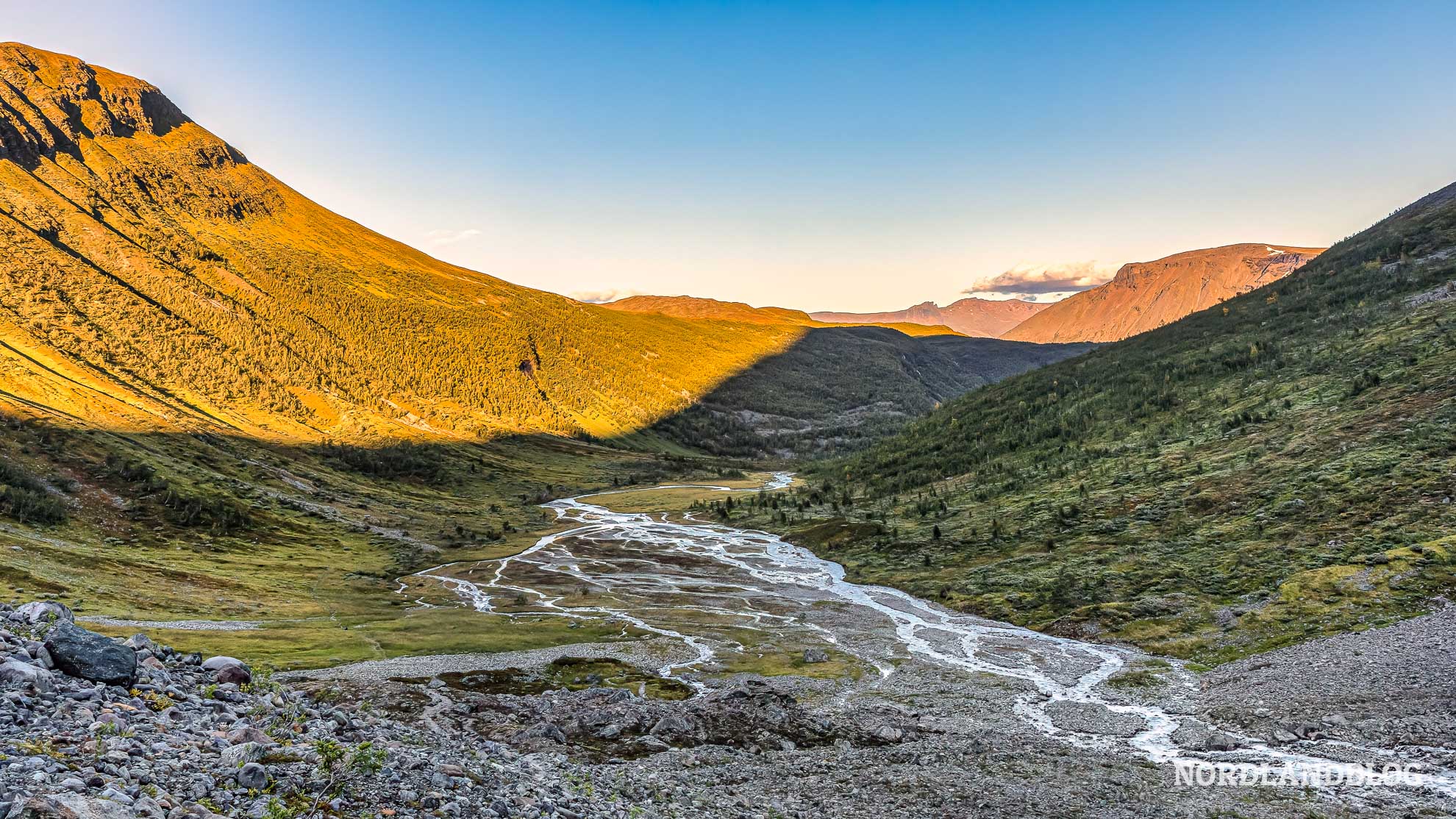 Abendstimmung Steindalen Lyngenalpen Norwegen Steindalsbreen