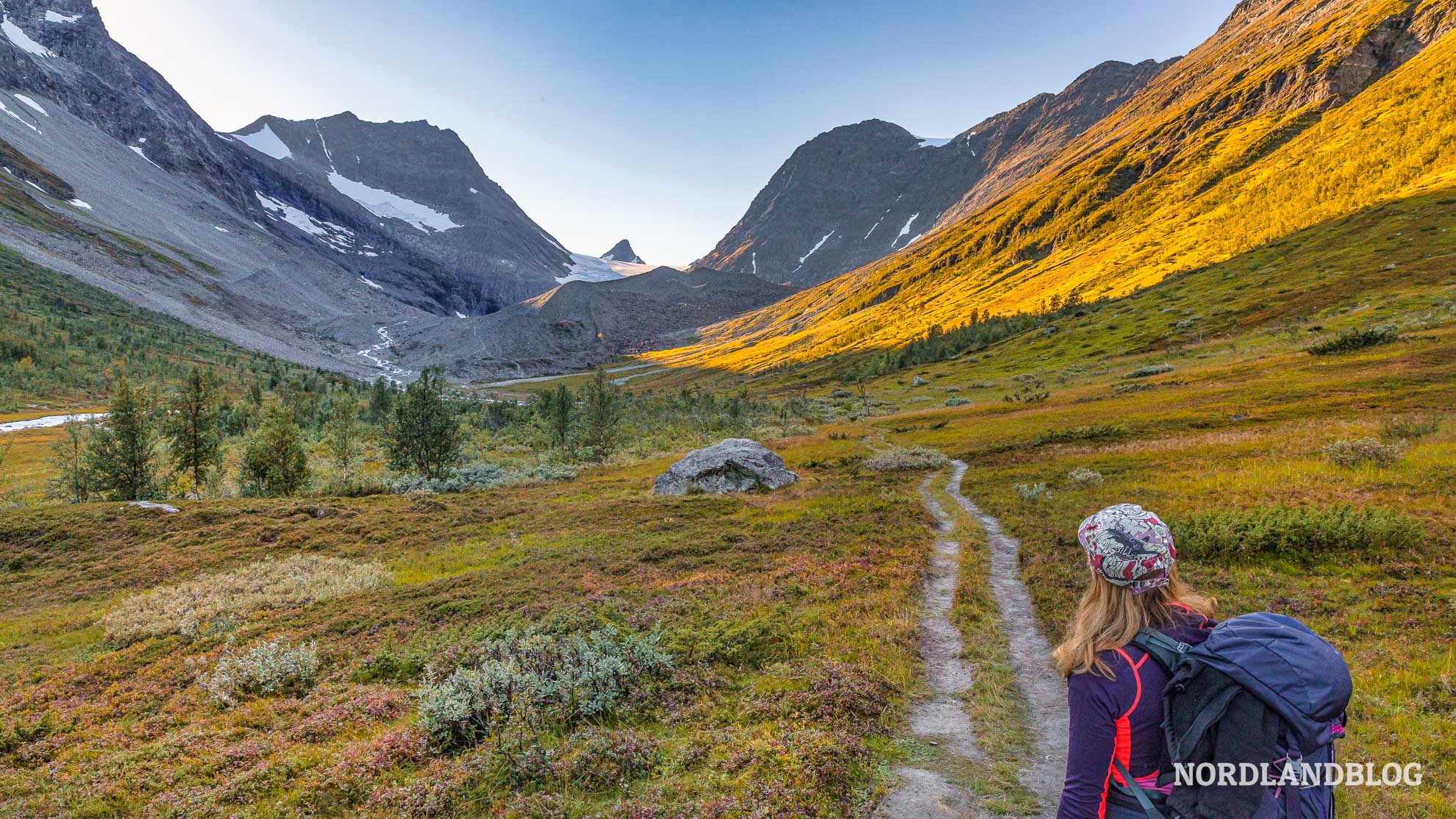 Letzte Etappe Wanderung Steindalen Lyngenalpen Norwegen Steindalsbreen