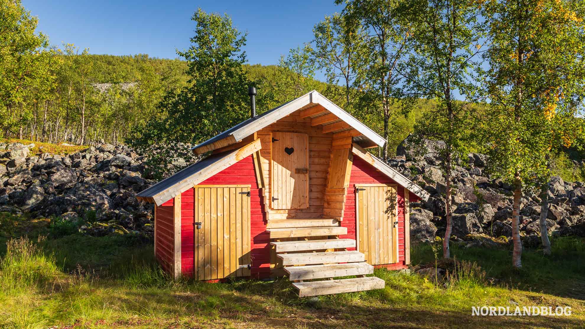 Toilette Steindalen Lyngenalpen Norwegen Steindalsbreen