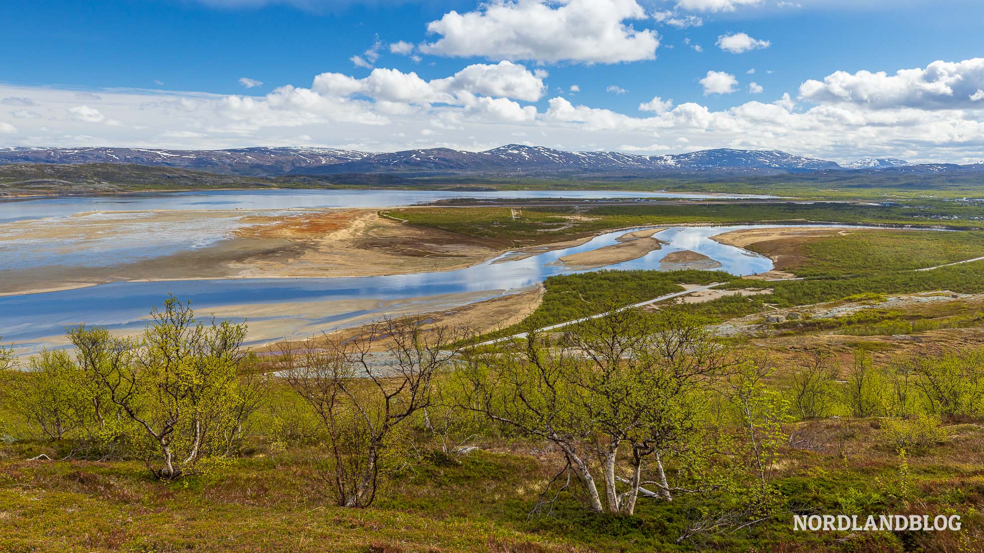 Lakselva Delta Porsangerfjord Rappafossen Lakselv Finnmark Norwegen