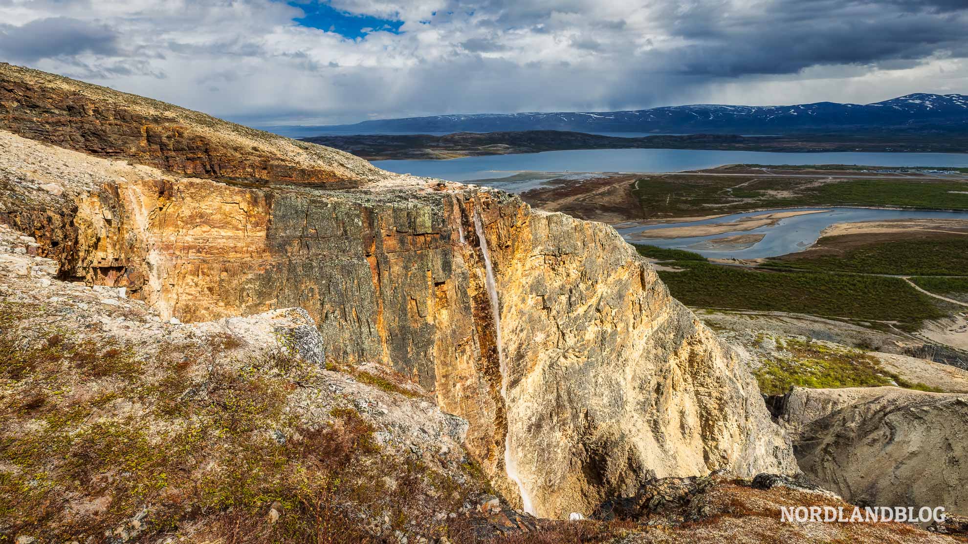 Oberer Wasserfall Rappafossen Lakselv Finnmark Norwegen