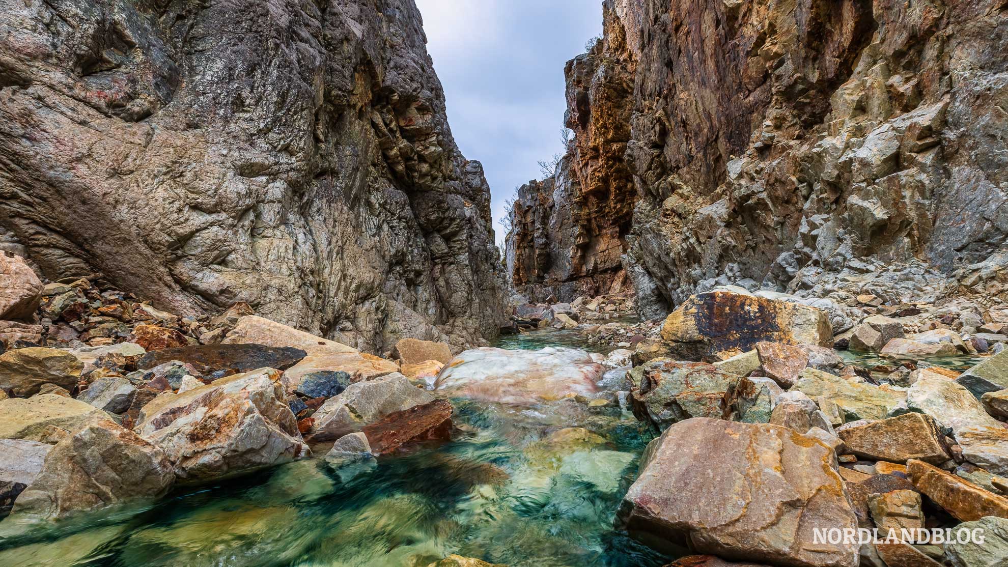 Oberer Wasserlauf Rappafossen Lakselv Finnmark Norwegen