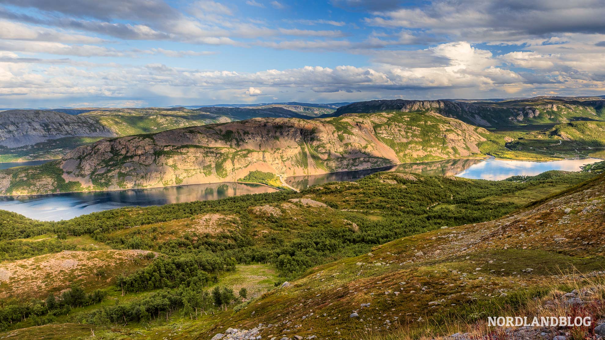 Blick Kafjord Wanderung Haldde Haldetoppen Nordlichtobservatorium Alta Norwegen Finnmark