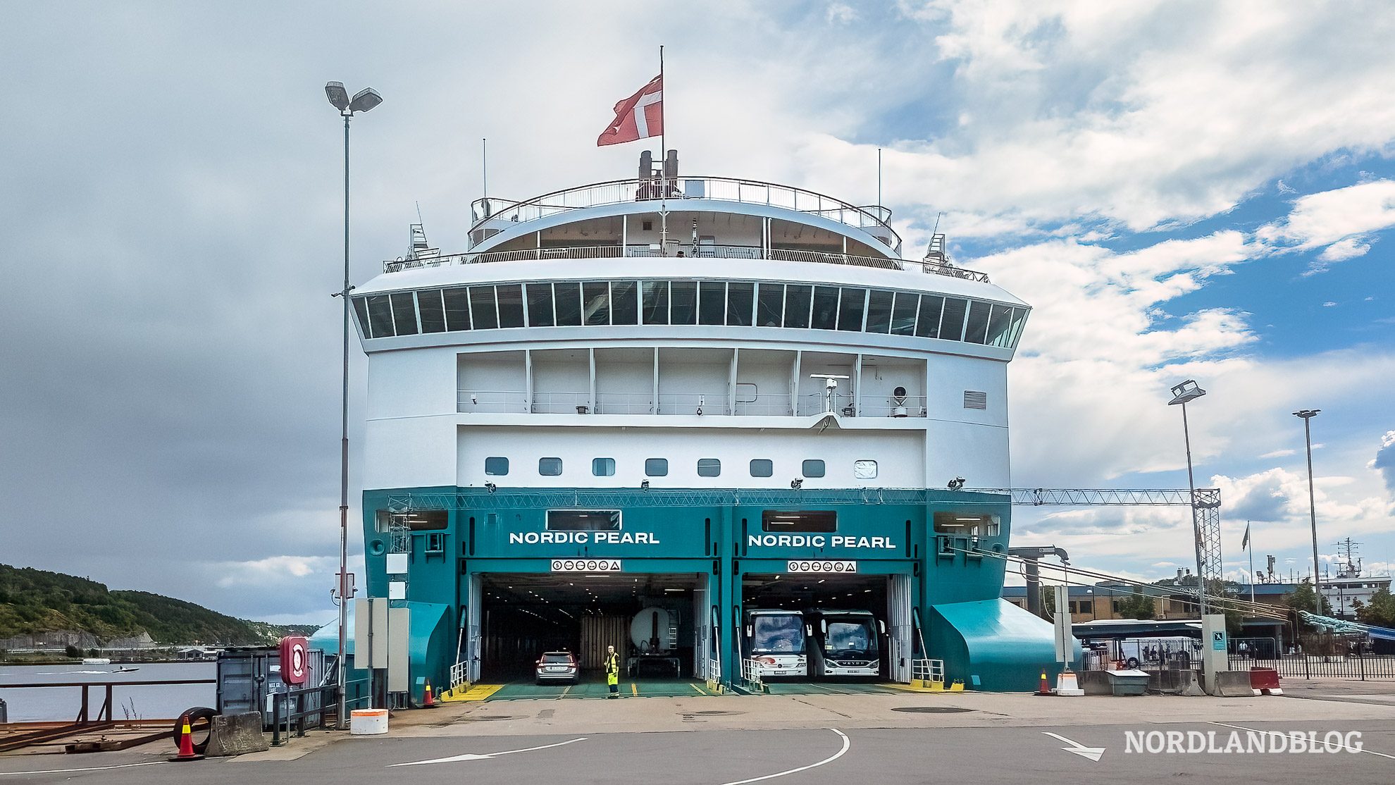 Fähre Kopenhagen Oslo Boarding im Hafen
