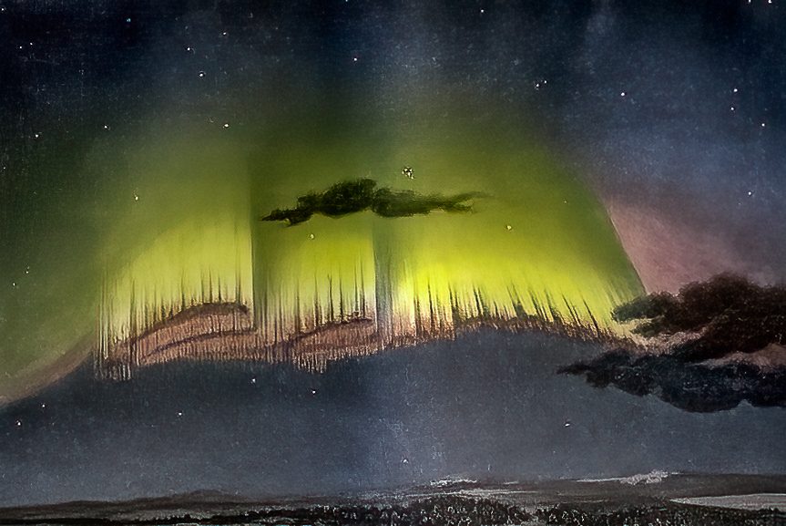 Gemaelde Nordlichter Haldde Geschichte