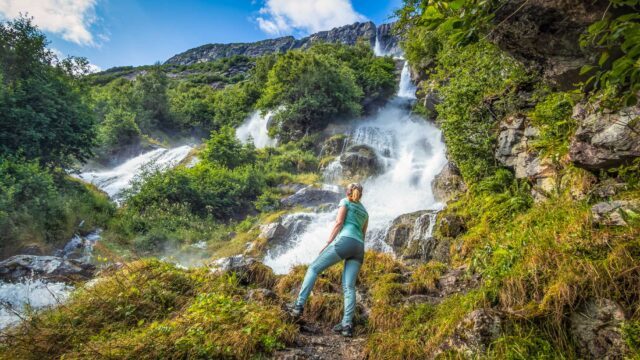 Titelbild Wasserfall Vinnufossen Vinnutrappa Norwegen