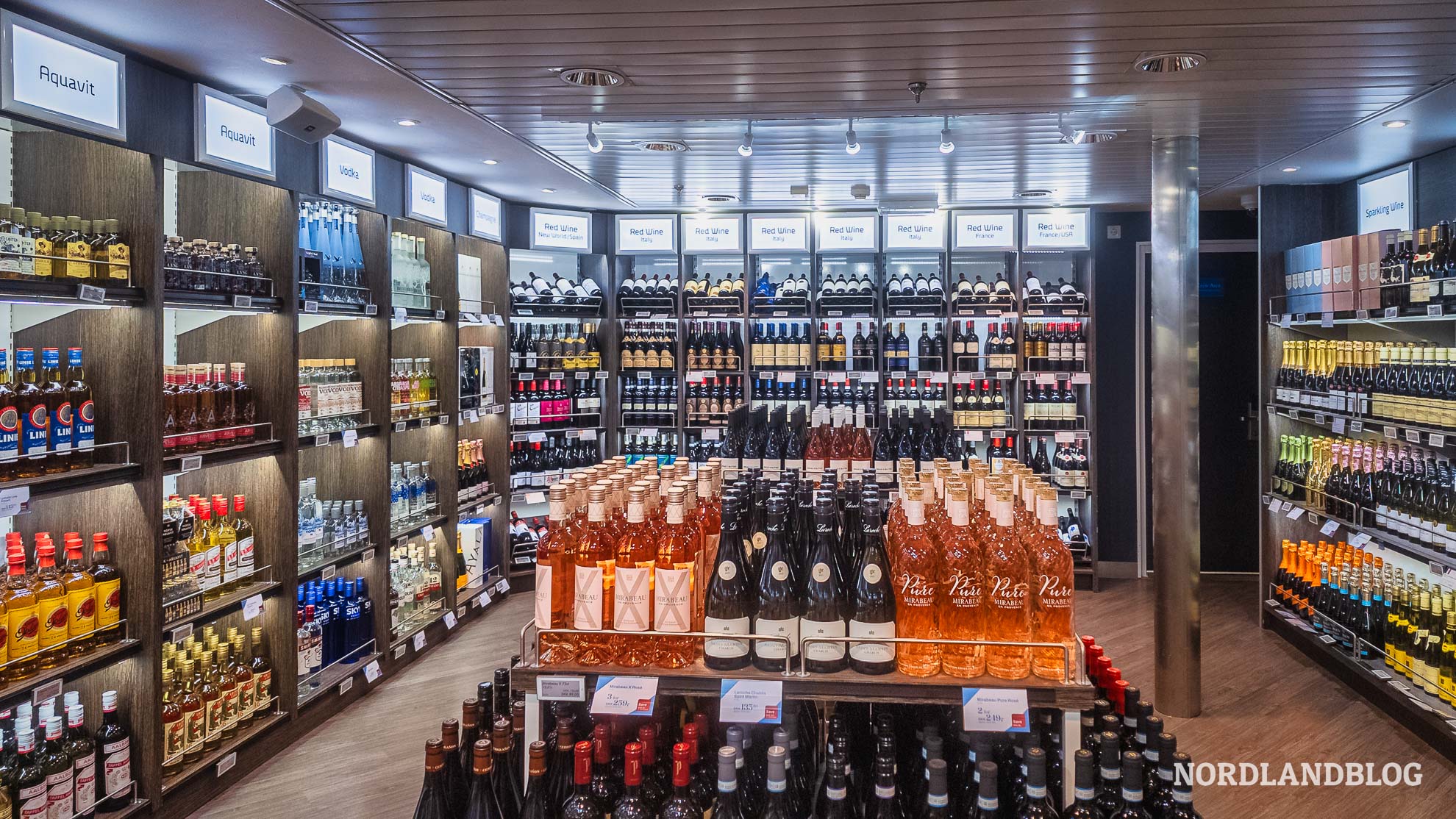 Weinangebot Bordshop Nordic Pearl Fähre Go Nordic Cruiseline