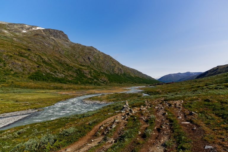 Bild unserer Tour auf den Weg zur Leirvassbu im Jotunheimen, Norwegen.