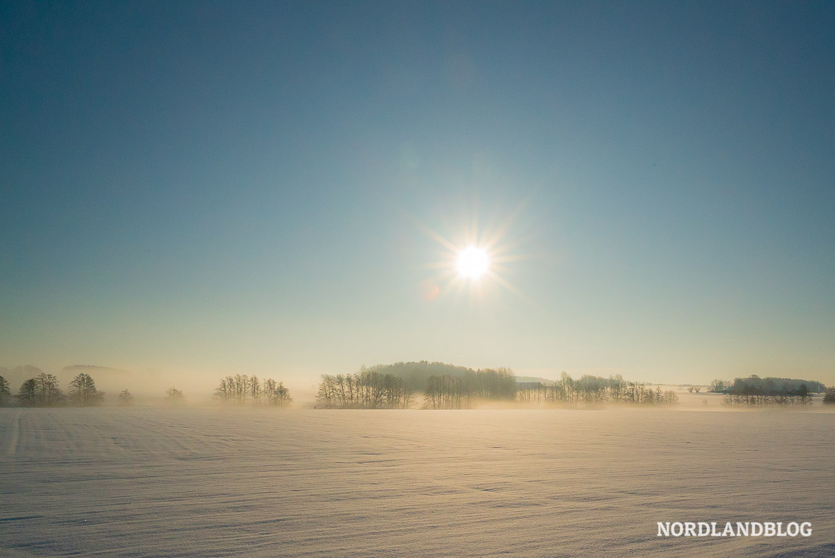 Bild vom winterlichen Schweden an der Europastrasse E45.