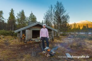 Bild vom offenen Feuer im Nationalpark Femundsmarka. 