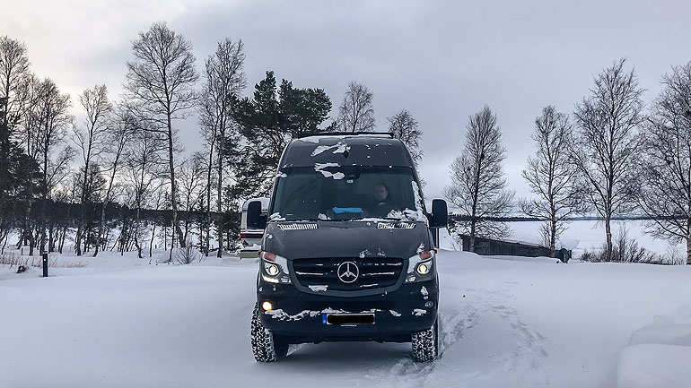 Unser Mercedes Van in Norwegen im Winter.