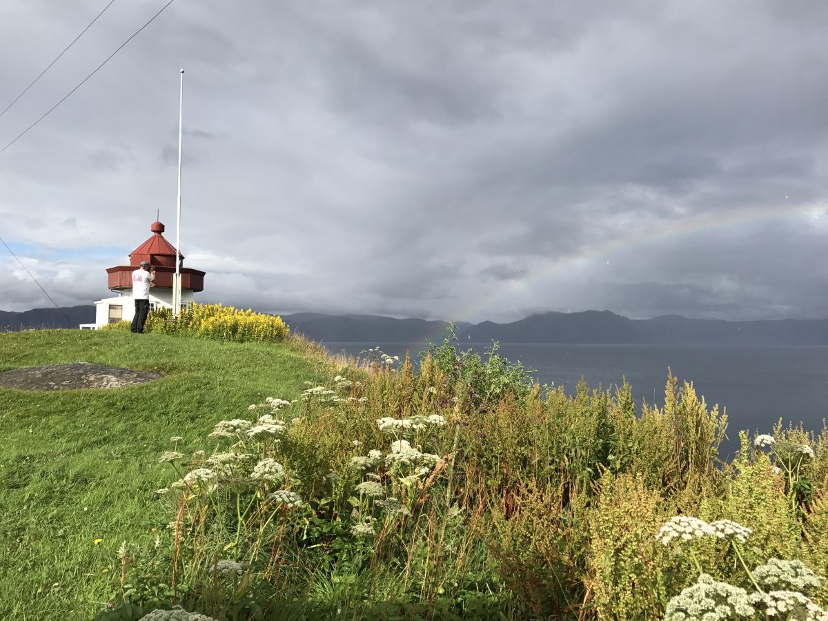 Bild mit dem Leuchtturm Skongenes Fyr