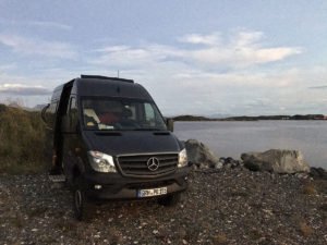 Bild von unserem Van / Wohnmobil auf einem Stellplatz in Nordland (Norge)