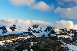 Eine Fotografie mit Blick über den Nationalpark Jotunheimen im Bundesland Sogn og Fjordane